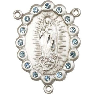 Sterling Silver Our Lady of Guadalupe Rosary Center Rosary Center