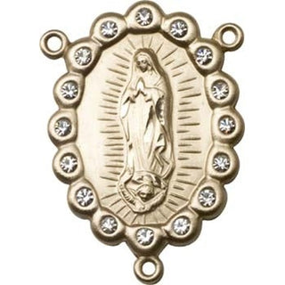 14kt Gold Our Lady of Guadalupe Rosary Center Rosary Center