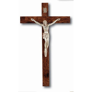 10" Wood Crucifix with Metal Corpus Boxed