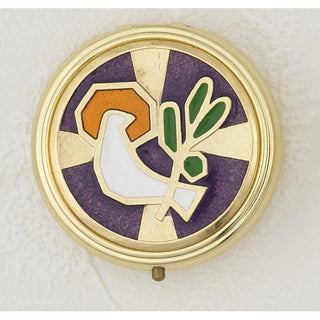 Purple Enameled with White Holy Spirit Pyx