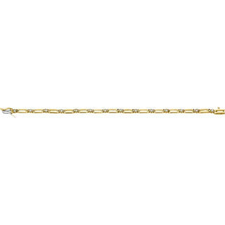 14K Yellow 3/4 CTW Natural Diamond Line 7" Bracelet
