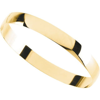 14K Yellow Engravable 8 mm Half Round Bangle 7 1/2" Bracelet