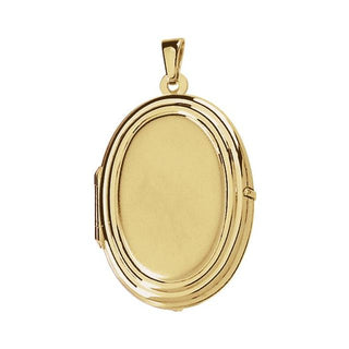 14K Yellow Engravable Oval Locket 