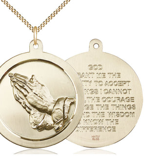 14kt Gold Filled Praying Hand Medal Catholic Jewelry