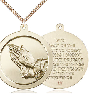 14kt Gold Filled Praying Hand Medal | Large