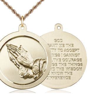 14kt Gold Praying Hand Medal