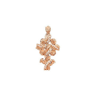 14K Rose 1/8 CTW Natural Diamond Floral-Inspired Cross Pendant  
