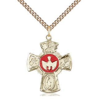 14kt Gold Filled 5-Way Medal Catholic Jewelry