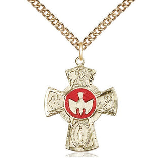 14kt Gold Filled 5-Way Medal Catholic Jewelry