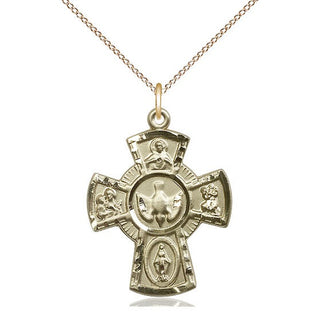 14kt Gold Filled 5-Way Medal Catholic Jewelry