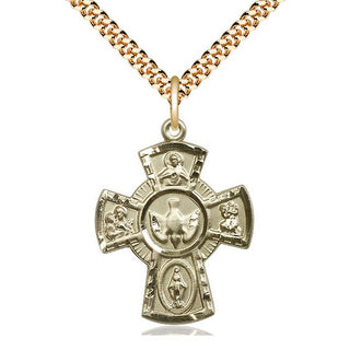14kt Gold Filled 5-Way Medal Catholic Jewelry