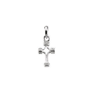 14K White 14.75x10 mm Cross Pendant