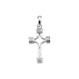 14K White 24.25x15 mm Cross Pendant