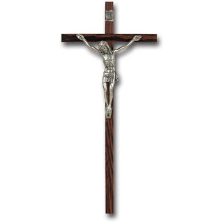 8" Wood Crucifix with Silvercrop