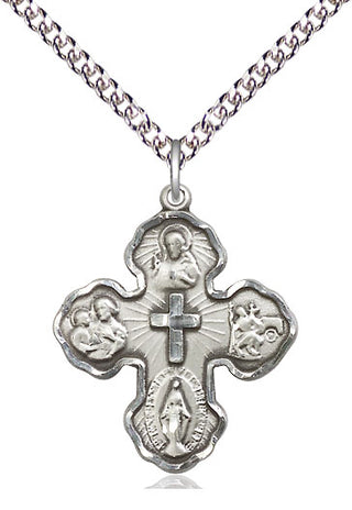 Sterling Silver 5-Way Medal Catholic Jewelry