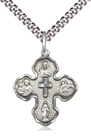 Sterling Silver 5-Way Medal Catholic Jewelry