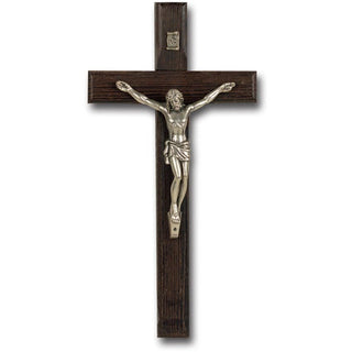 Palissander Wood Crucifix Metal Corpus