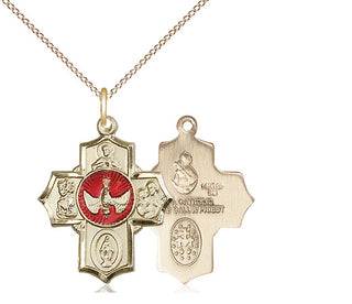 14kt Gold Filled 5-Way Medal Religious Jewelry