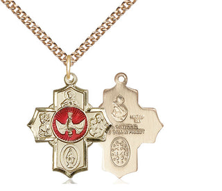 14kt Gold Filled 5-Way Medal Religious Jewelry