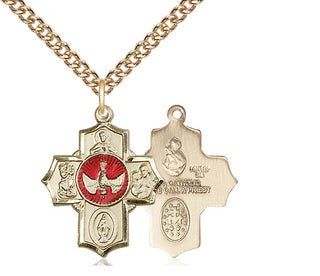 14kt Gold Filled 5-Way Medal Religious Jewelry