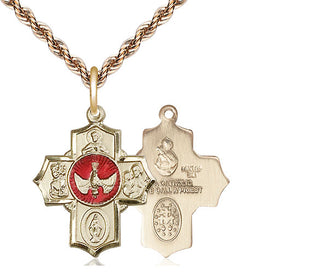 14kt Gold Filled 5-Way Medal Religious Jewelry