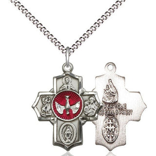 Sterling Silver 5-Way Medal Religious Jewelry