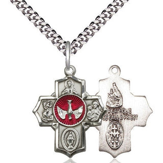 Sterling Silver 5-Way Medal Religious Jewelry