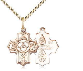 14kt Gold Filled New Family 5-Way Medal Religious Jewelry