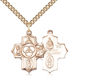 14kt Gold Filled New Family 5-Way Medal Religious Jewelry