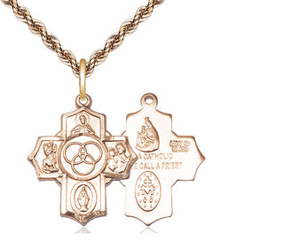14kt Gold New Family 5-Way Medal