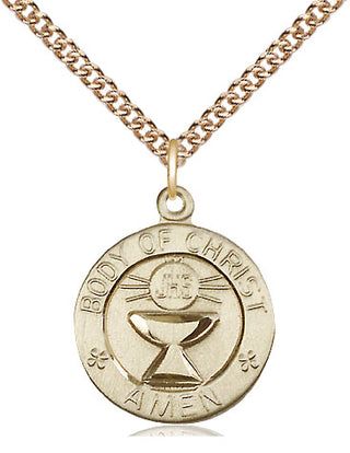 14kt Gold Filled Body of Christ Medal Religious Jewelry