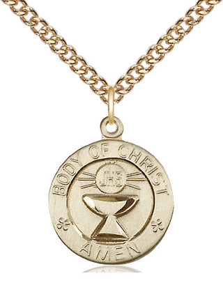 14kt Gold Filled Body of Christ Medal Religious Jewelry