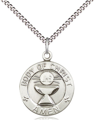 Sterling Silver Body of Christ Medal Religious Jewelry