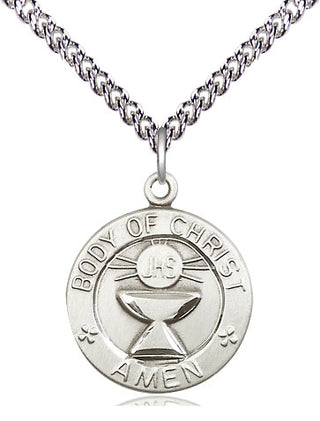 Sterling Silver Body of Christ Medal Religious Jewelry
