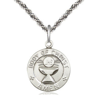 Sterling Silver Body of Christ Medal Religious Jewelry