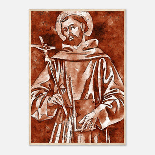 Sepia Franciscan Saint with Crucifix Framed Print - view 12