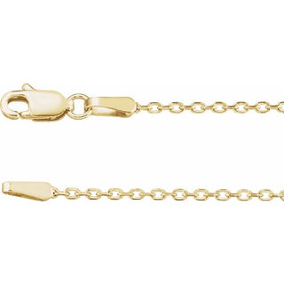 16 Inch Diamond Cut Cable Chain With Lobster 14K White Gold