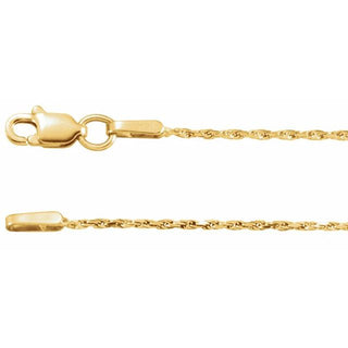 16 Inch Diamond Cut Rope Chain With Lobster 14K Yellow Gold