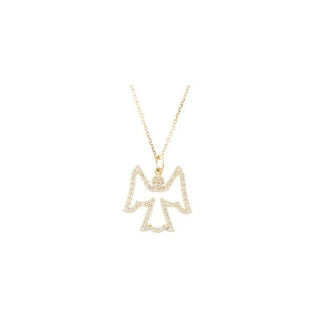 14K Yellow 1/3 CTW Natural Diamond Angel 16" Necklace 