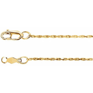 16 Inch Diamond Cut Rope Chain With Lobster 14K Yellow Gold