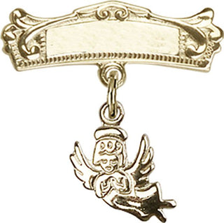 14kt Gold Filled Badge Pin Guardian Angel Baby Badge
