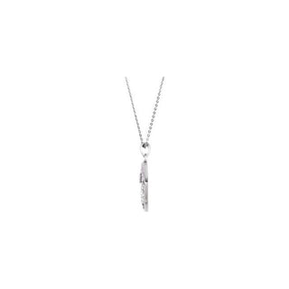 Sterling Silver 1.5 mm Round Imitation Pink Cubic Zirconia  Handprints 18" Necklace 