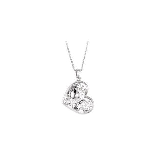 Sterling Silver 1.5 mm Round Imitation Pink Cubic Zirconia  Handprints 18" Necklace 