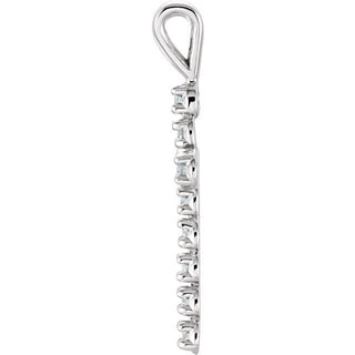 14K White 1/8 CTW  Lab-Grown Diamond Cross Pendant
