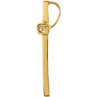 14K Yellow .05 CTW Natural Diamond Cross Pendant