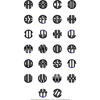 Sterling Silver 20 mm 3-Initials Block Monogram 8" Bracelet