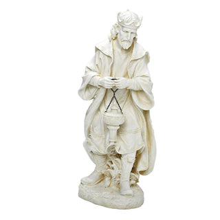 27-Inch Scale White Praising King 26.5-Inch H Nativity