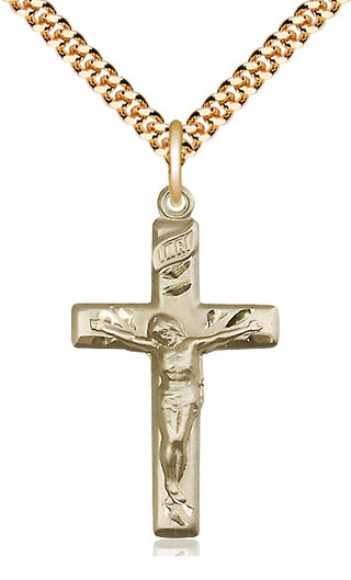 14kt Gold Filled Crucifix Medal Catholic Jewelry
