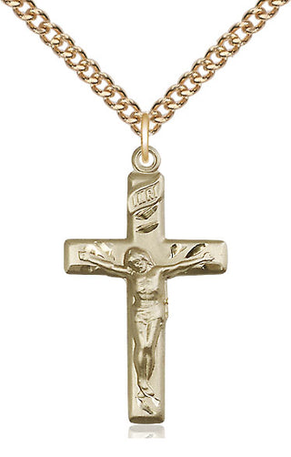 14kt Gold Filled Crucifix Medal Catholic Jewelry