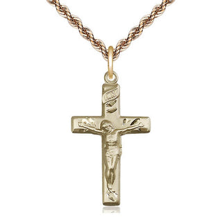 14kt Gold Filled Crucifix Medal Catholic Jewelry